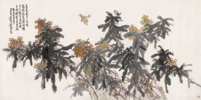 赵少昂 1983年作 花卉 横幅